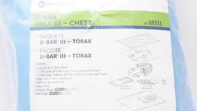 Halyard 88331 U-Bar Pack III-Chest Standard Back Table Cover Level 4